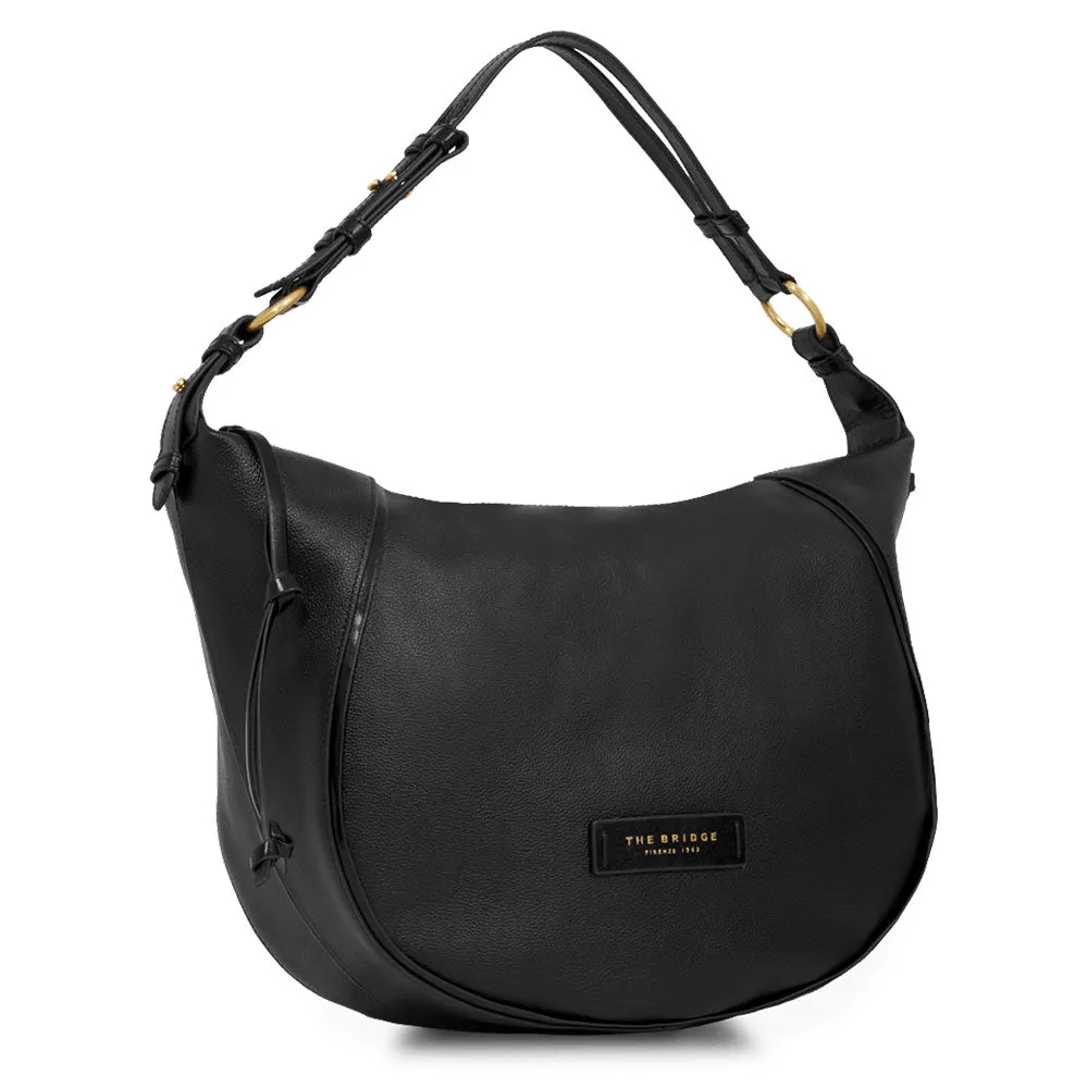 Hobo Bag Donna THE BRIDGE linea Domitilla in Pelle Nera