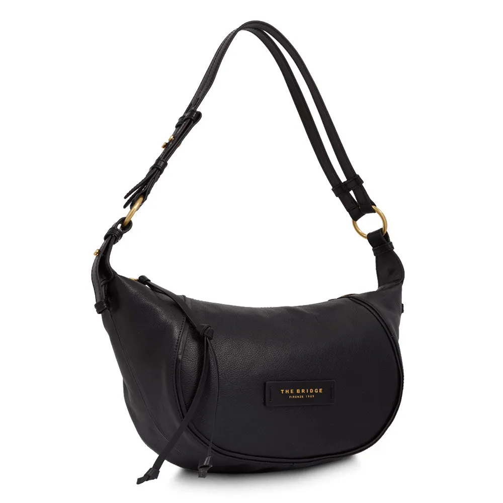 Hobo Bag Small Donna THE BRIDGE linea Domitilla in Pelle Nera