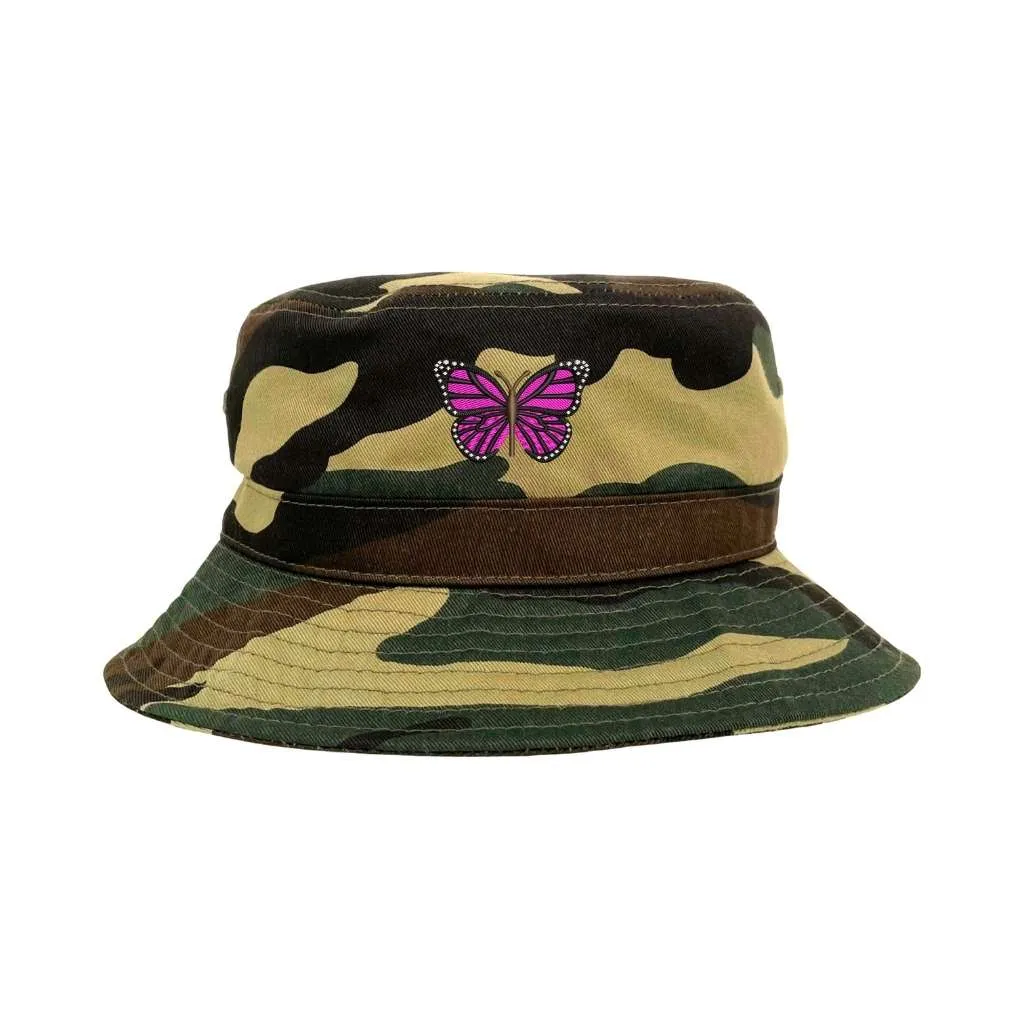 Hot Pink Butterfly Bucket Hat