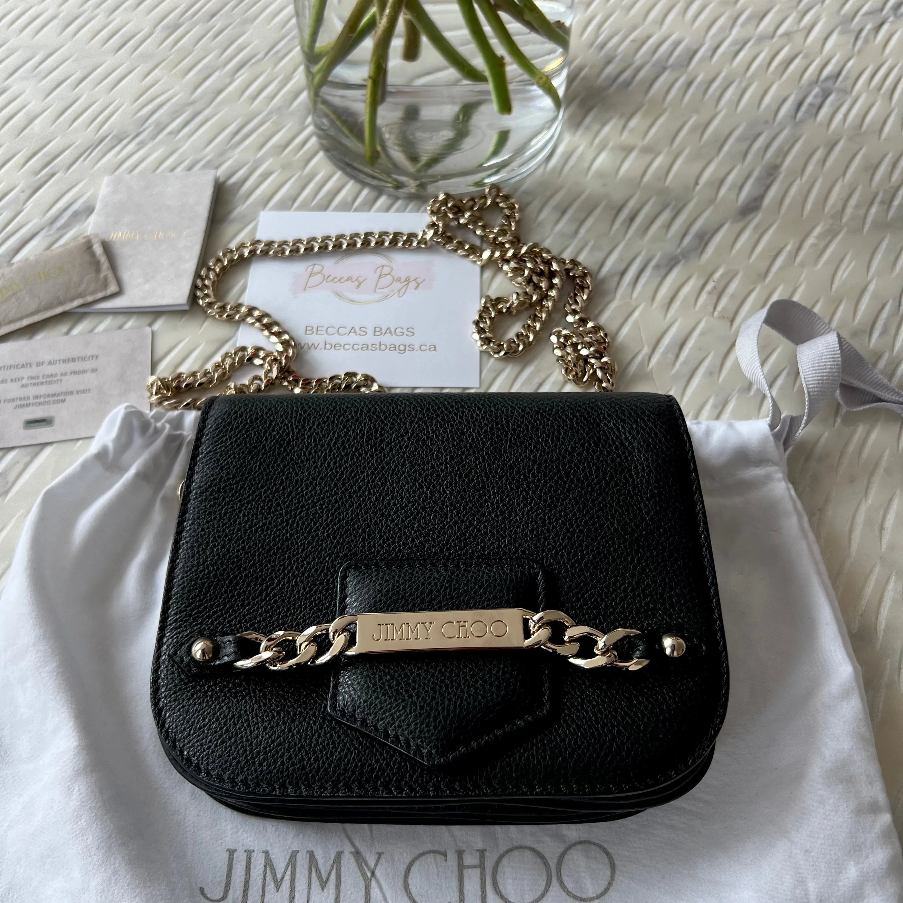 Jimmy Choo Calfskin Shadow Crossbody Bag