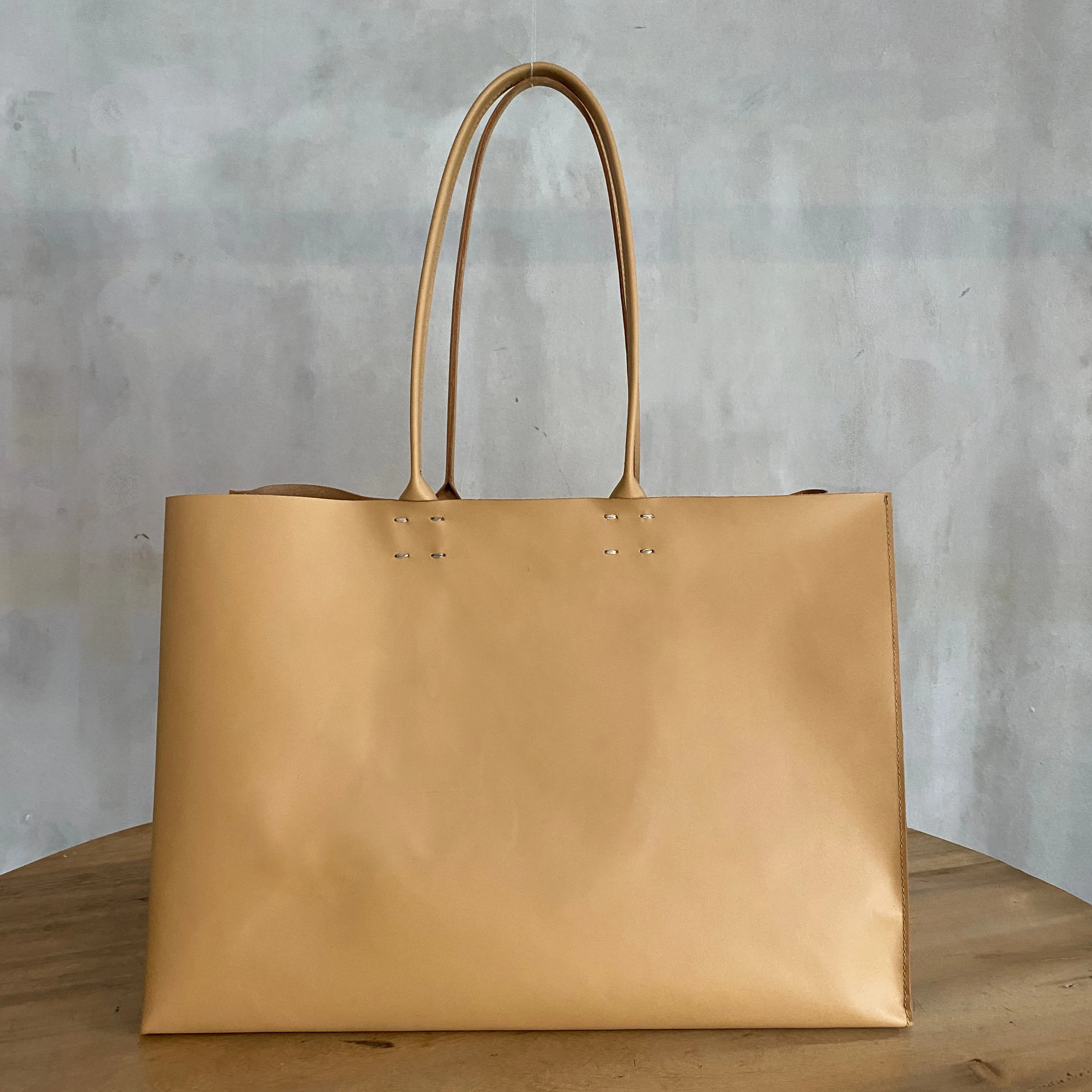 Katsunori Leather Tote - Large Camel