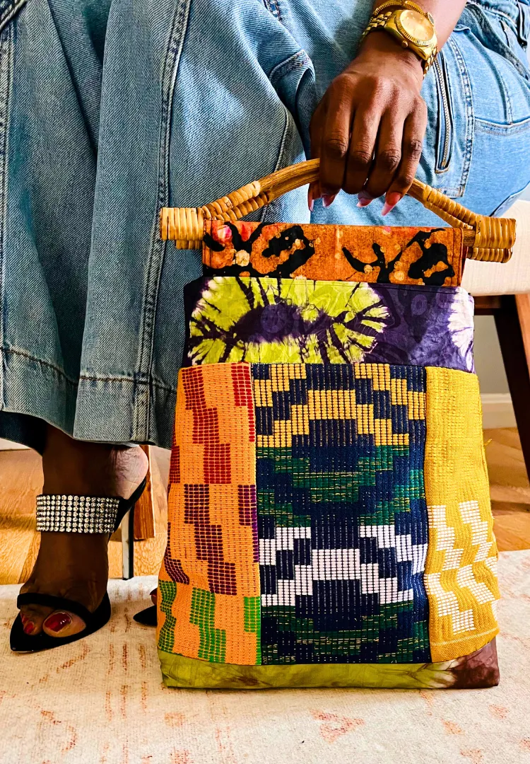 Kente and Batik blend tote