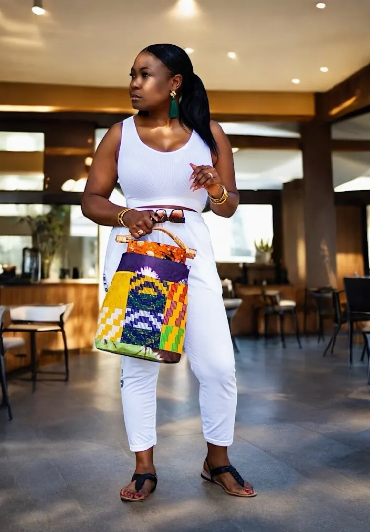 Kente and Batik blend tote