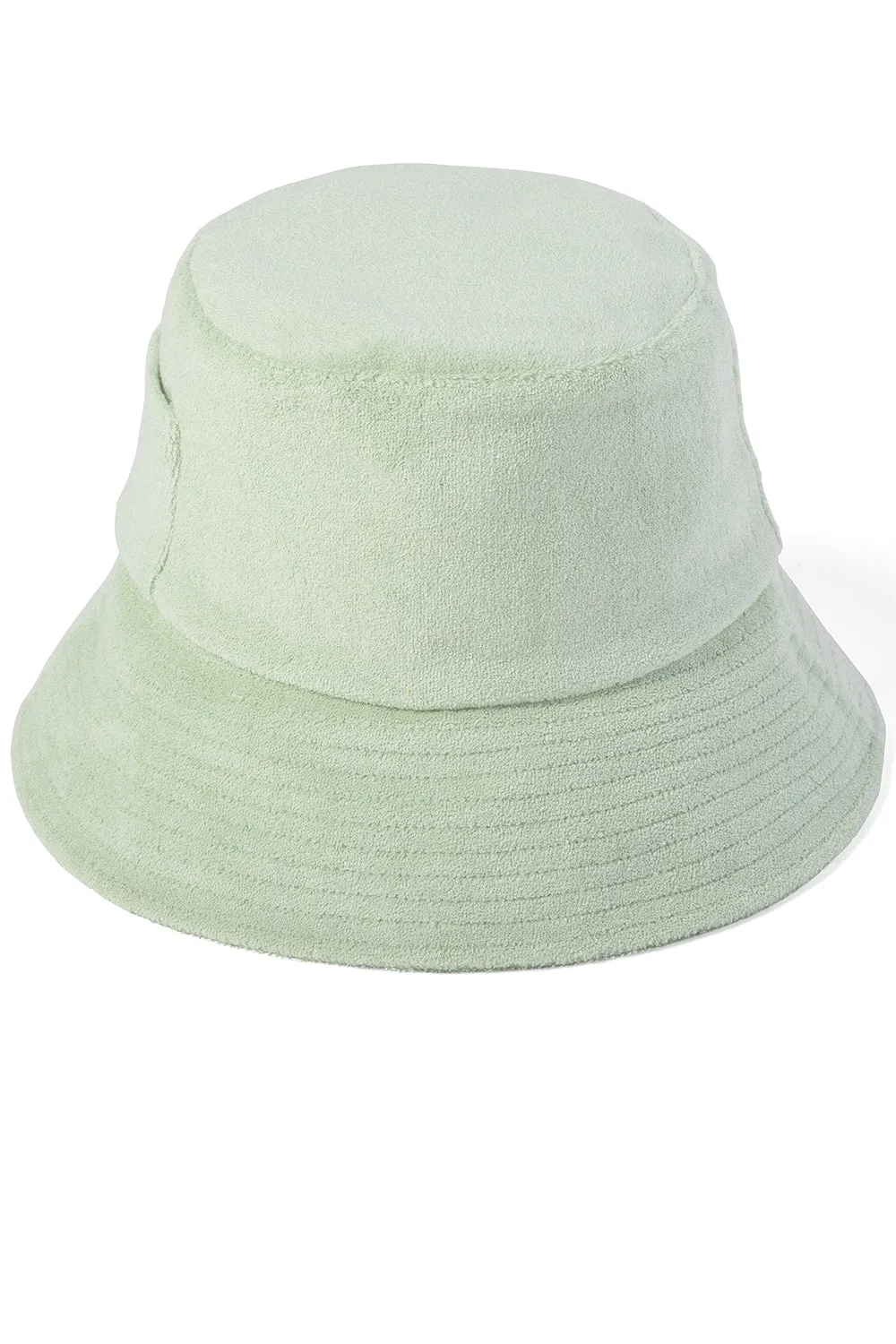 Lack of Color Terry Wave Bucket Hat in Mint Green