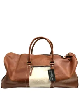 Leather & Cowhide Duffle Bag with Wheels