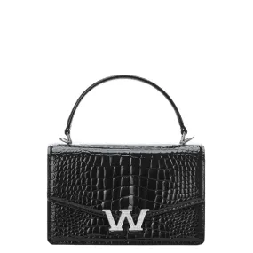 Legacy Mini Satchel/Belt, Black Croc