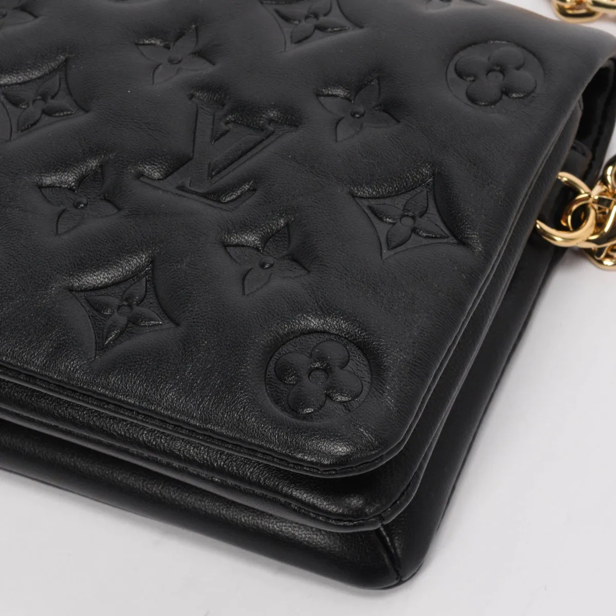 Louis Vuitton Black Monogram Lambskin Coussin Pochette