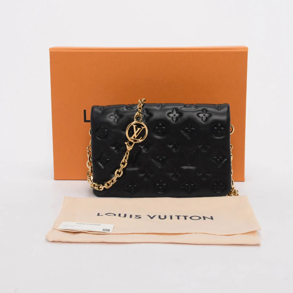 Louis Vuitton Black Monogram Lambskin Coussin Pochette