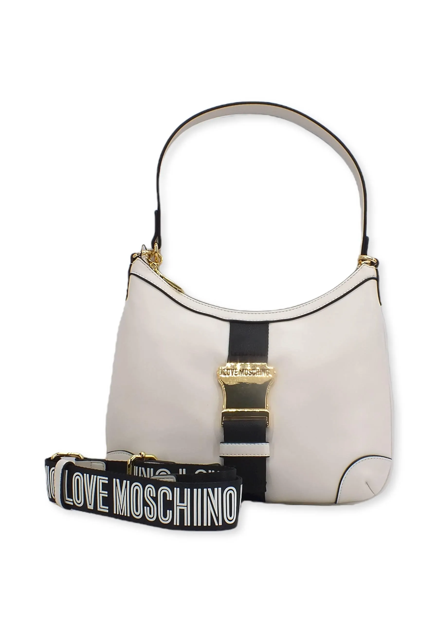 LOVE MOSCHINO Borsa Hobo Bianco Nero JC4366PP0FKH112A