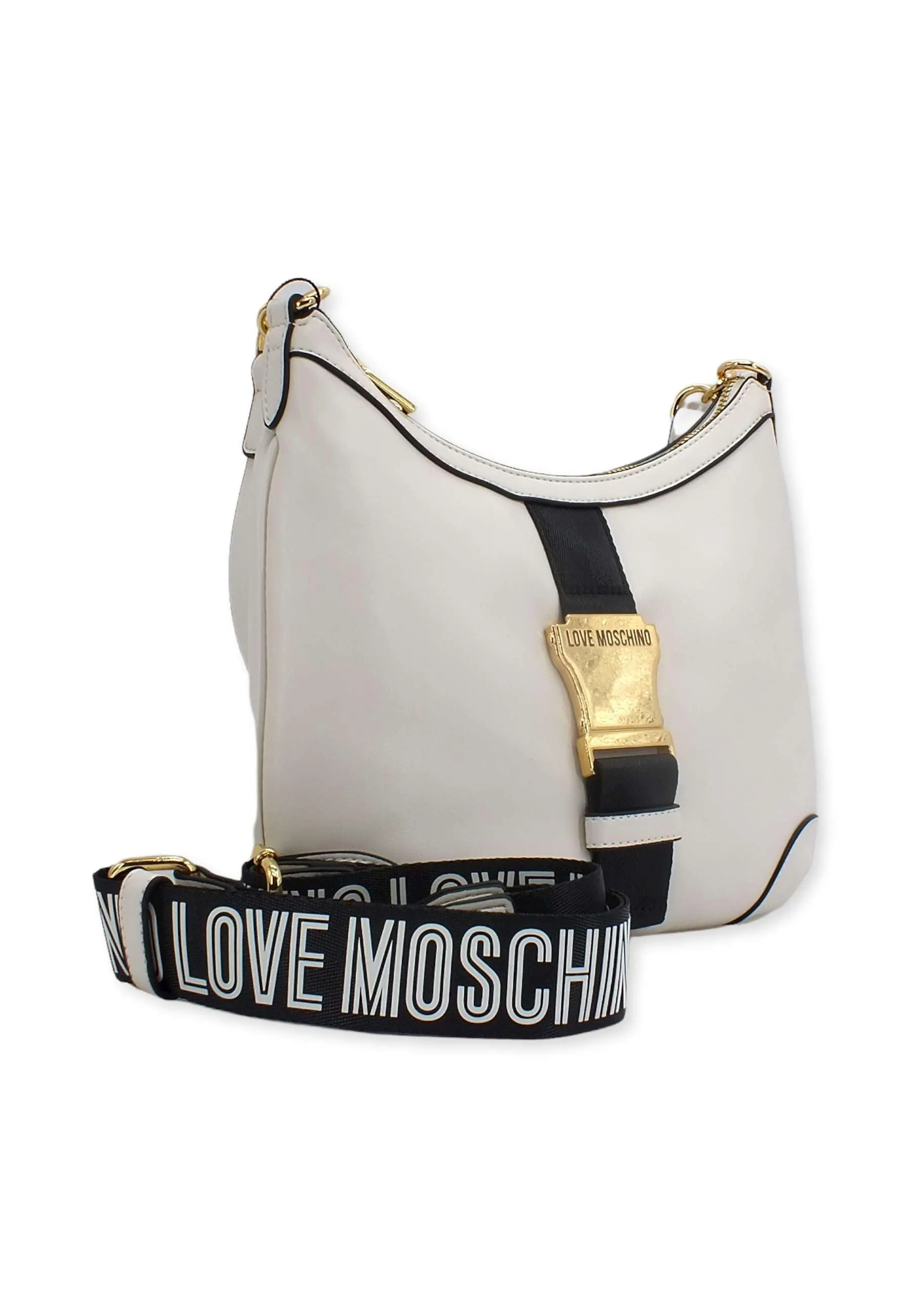 LOVE MOSCHINO Borsa Hobo Bianco Nero JC4366PP0FKH112A