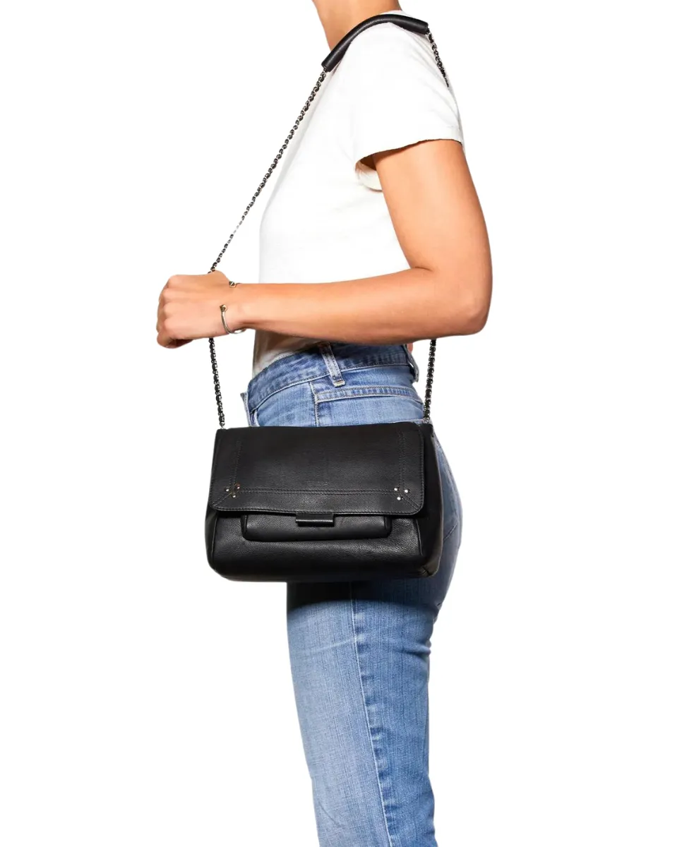 Lulu Bag Medium Black with Silver Hardware