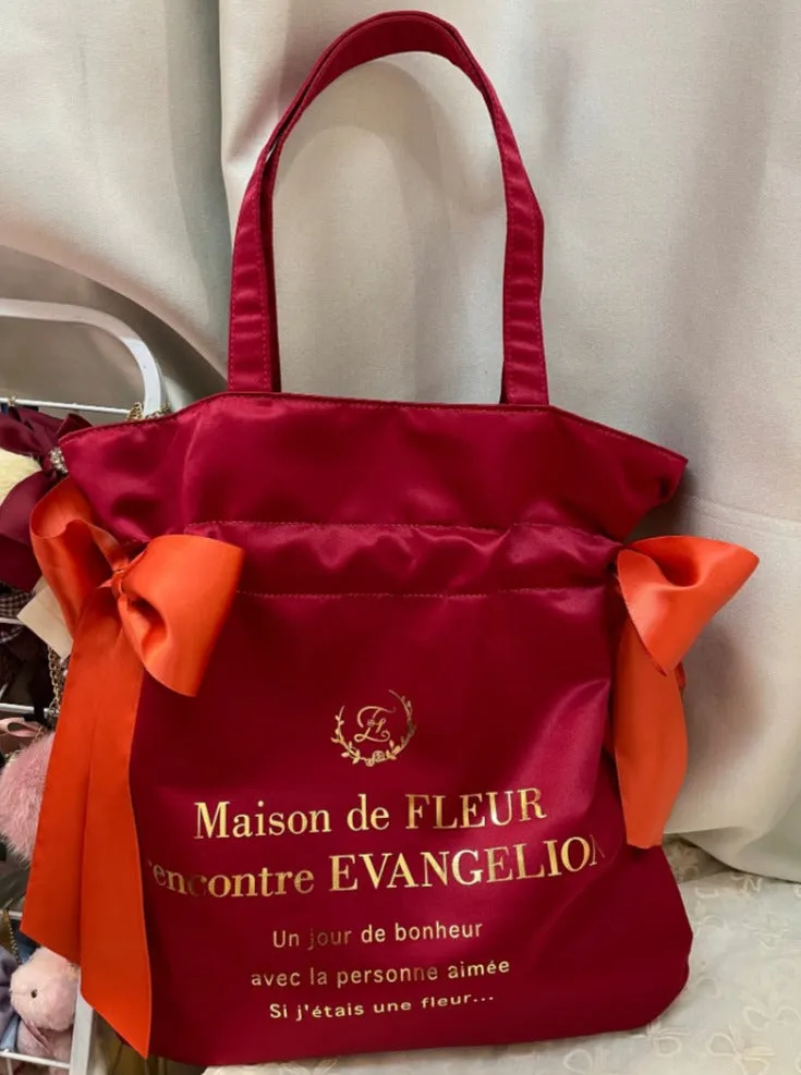 Maison De Fleur x EVANGELION Tote Satin Shoulder Bag