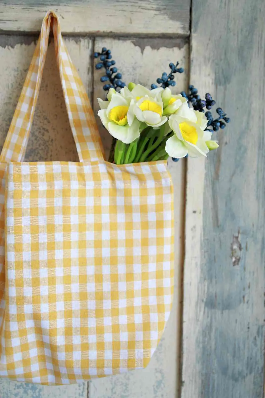 Mini Tote Bag - Yellow Gingham