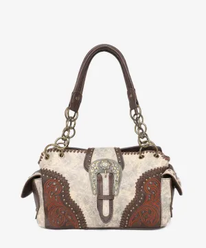 Montana West Cut-out Western Floral Buckle Satchel