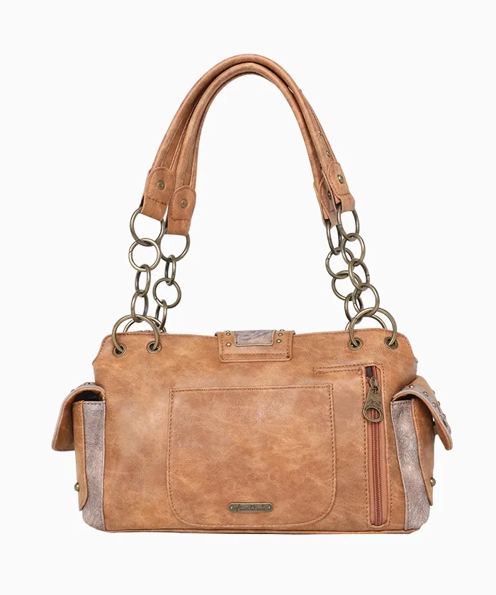 Montana West Cut-out Western Floral Buckle Satchel