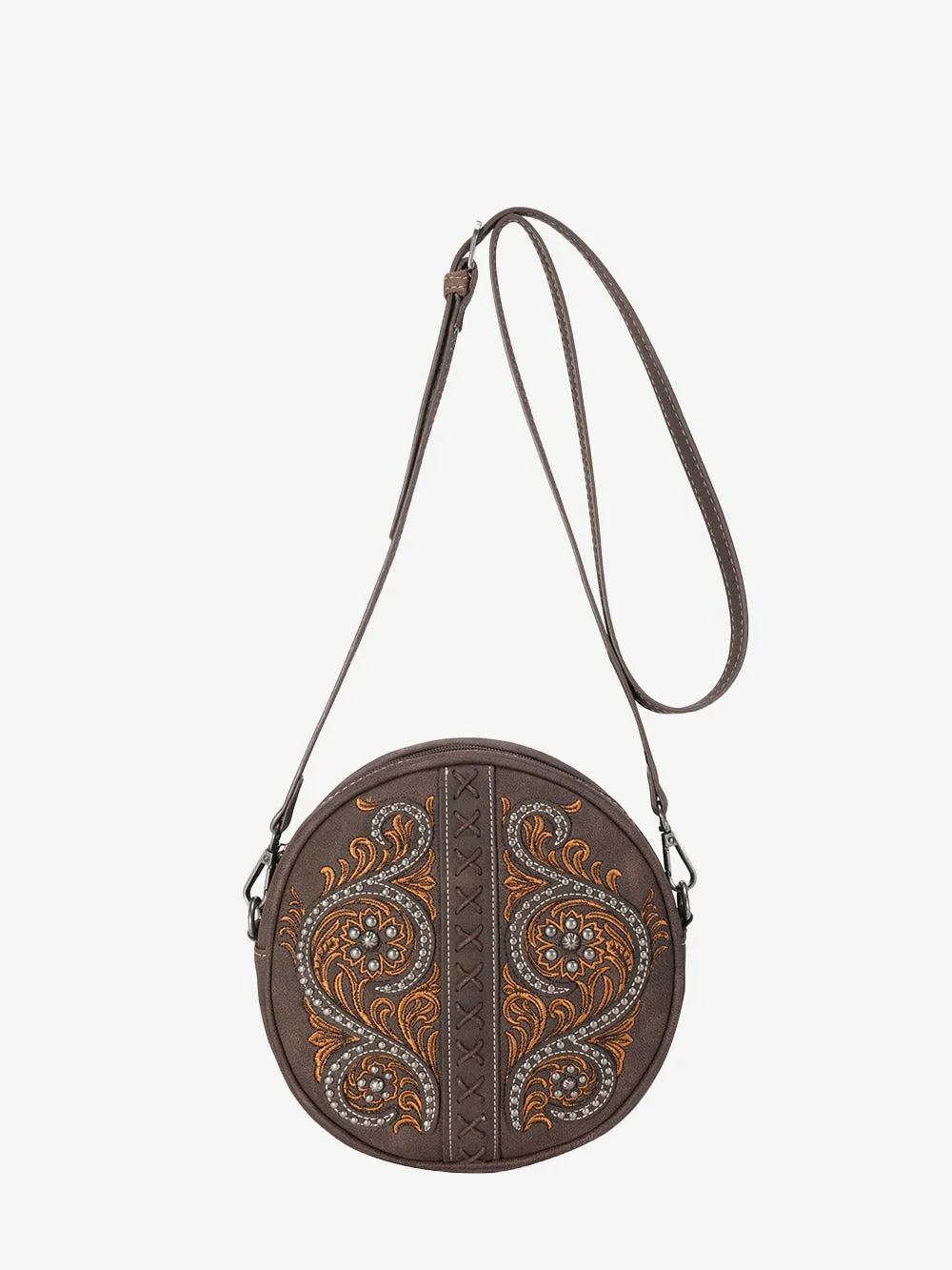 Montana West Floral Embroidered Crossbody Circle Bag