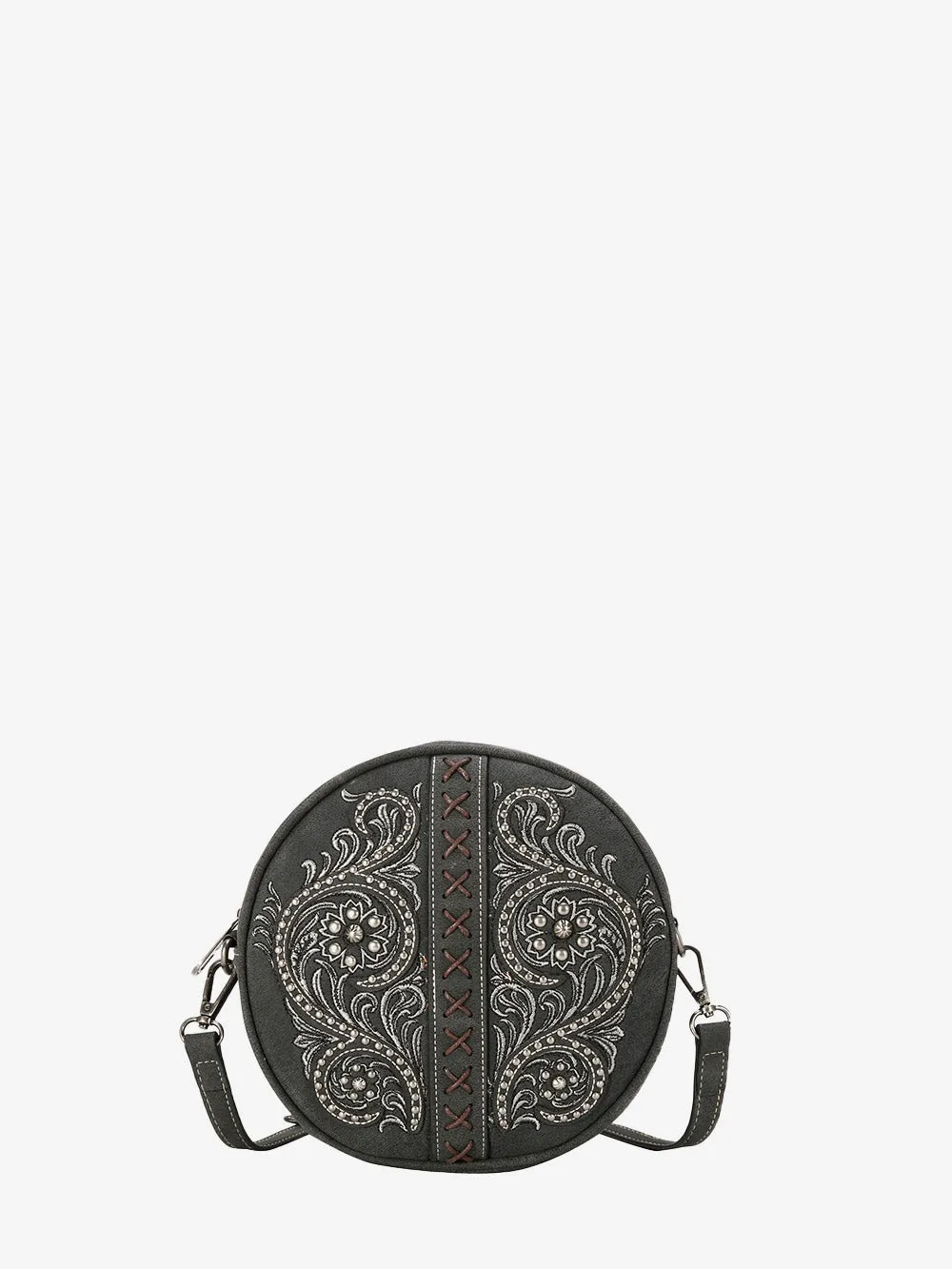 Montana West Floral Embroidered Crossbody Circle Bag