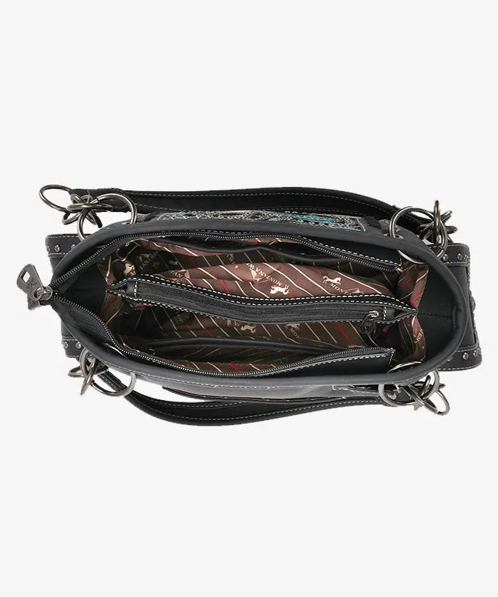 Montana West Tooled Feather Satchel