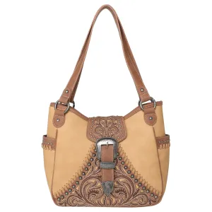 MW1111G-8005 Montana West Floral Embroidered Buckle Collection Concealed Carry Satchel