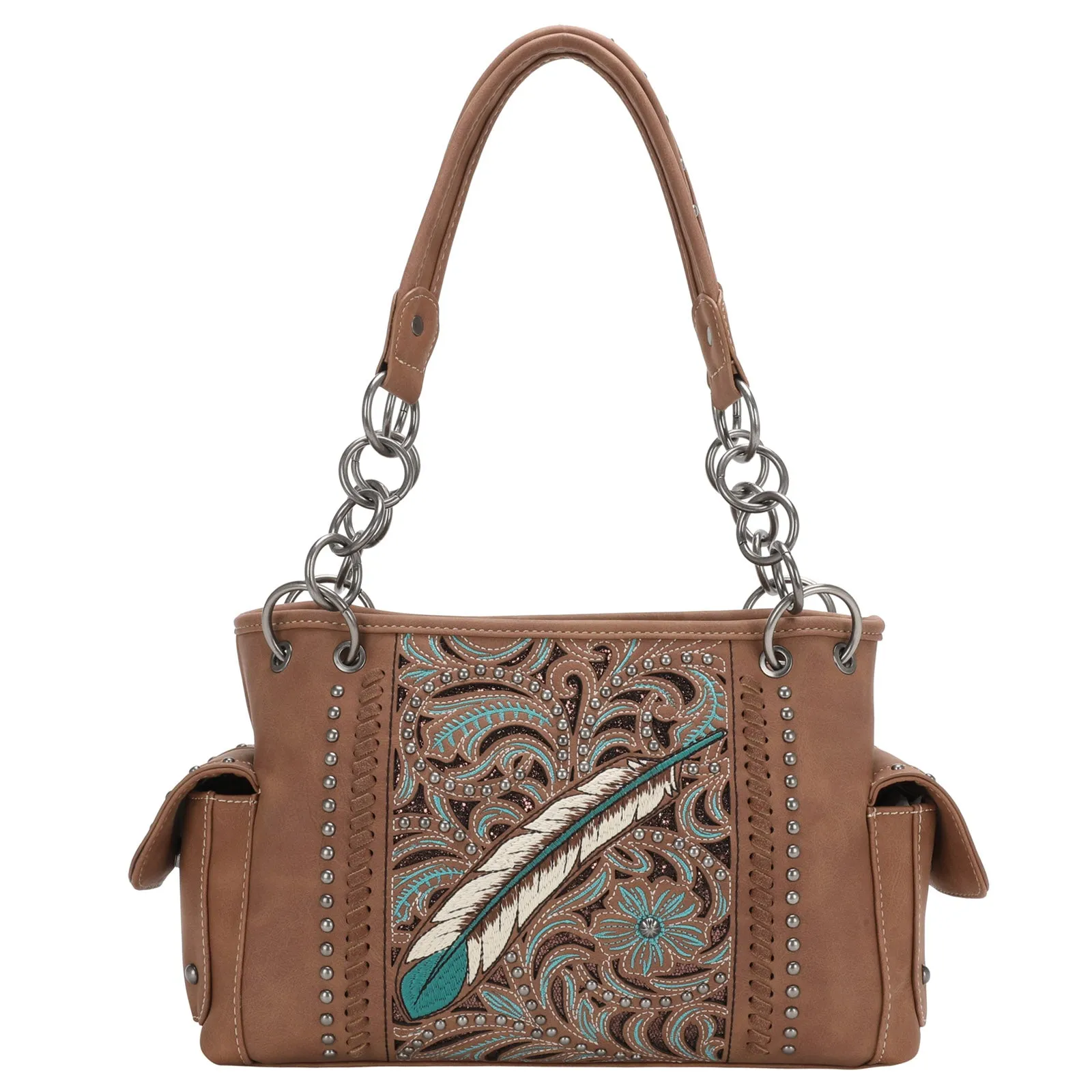 MW1133G-8085 Montana West Embroidered Collection Concealed Carry Satchel