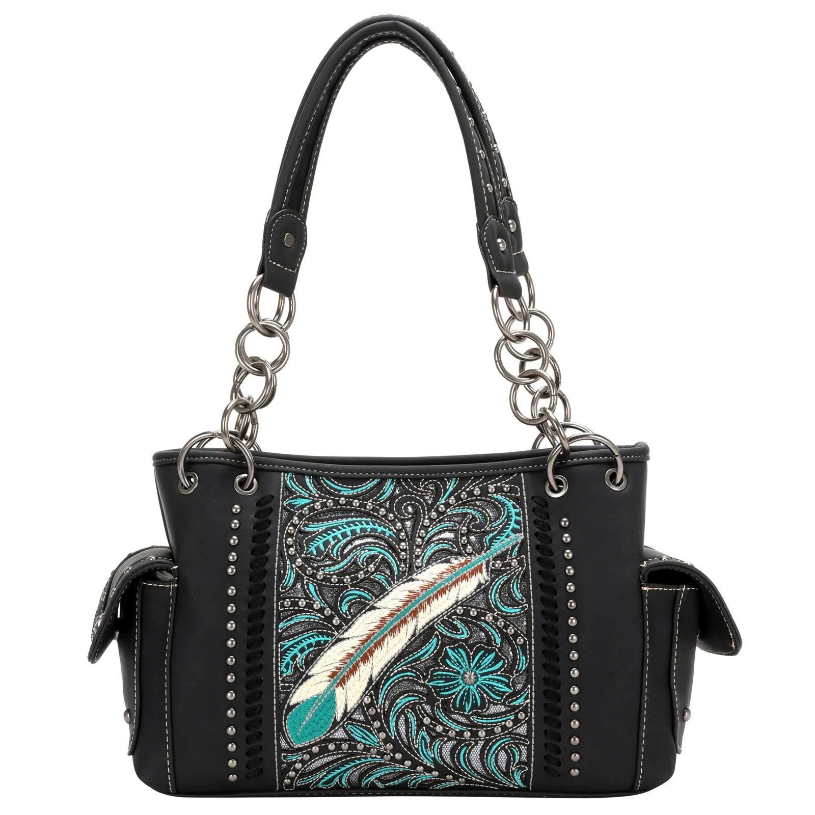 MW1133G-8085 Montana West Embroidered Collection Concealed Carry Satchel