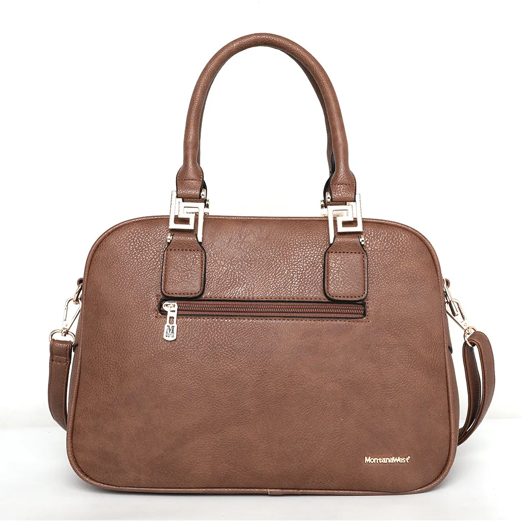 MWC-041 Montana West Basic Satchel/Crossbody - Brown