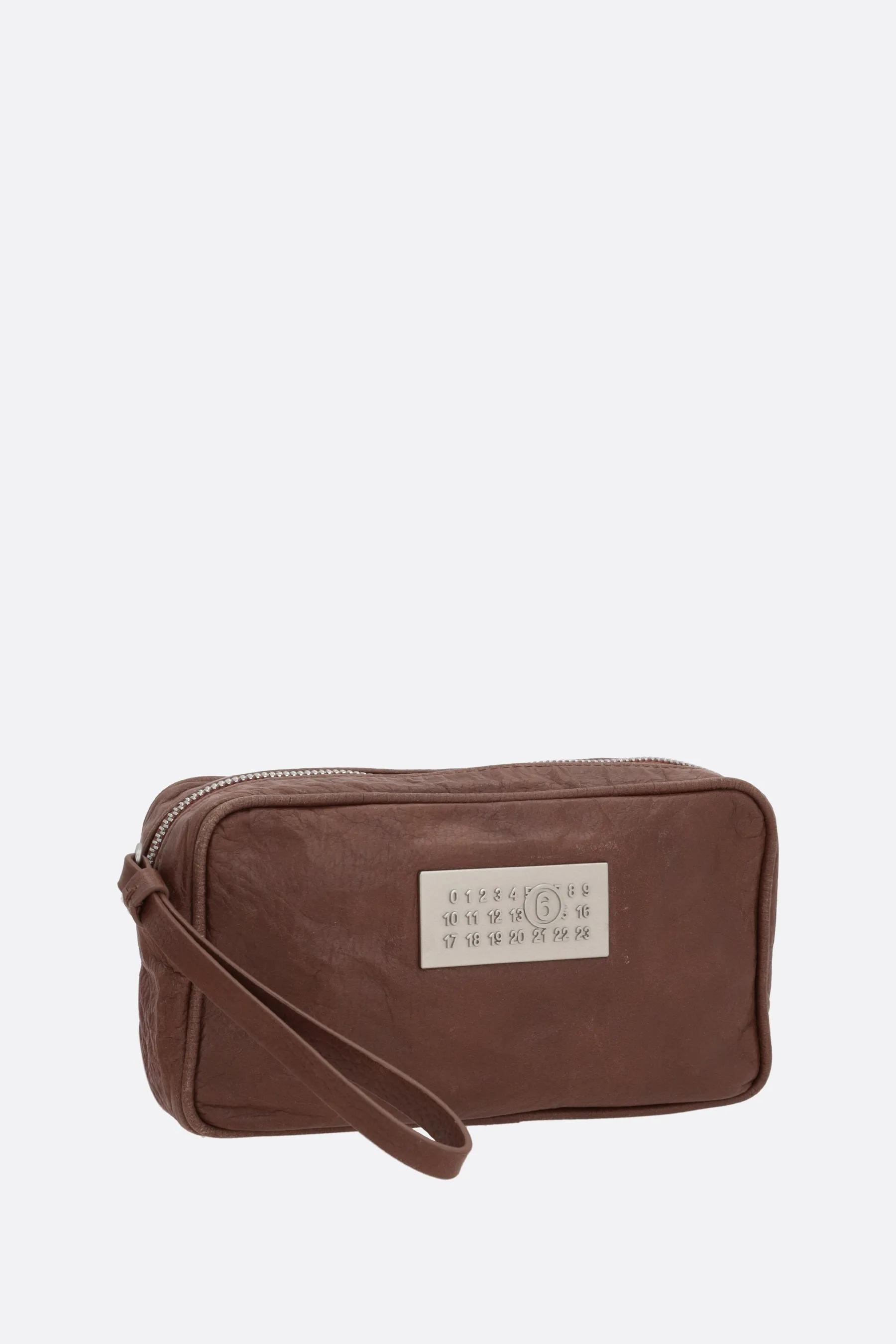 Numeric Signature vintage grainy leather clutch