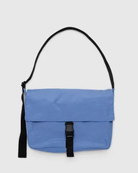 Nylon Messenger Bag in Pansy Blue