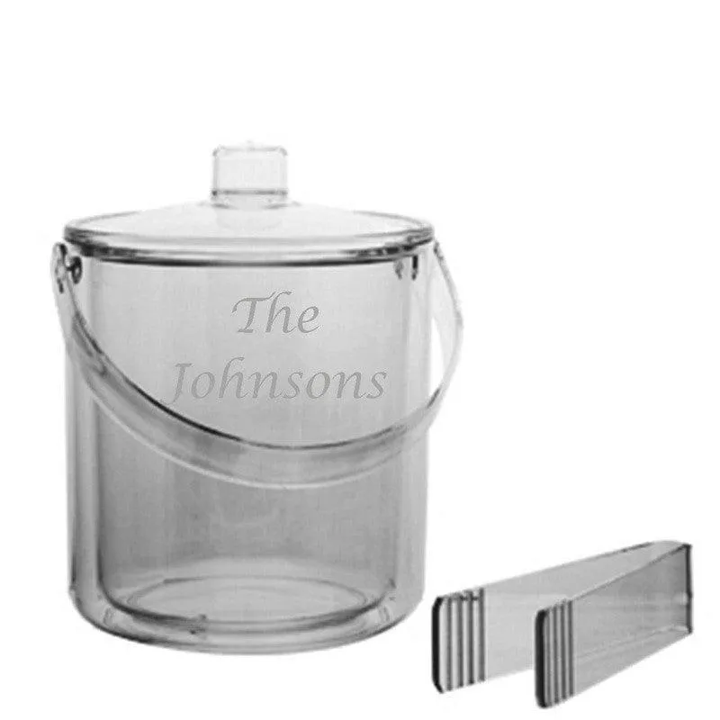 Personalized Ice Bucket with Tongs