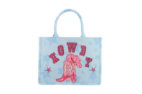 "Howdy" Cowboy Blue Tote Bag