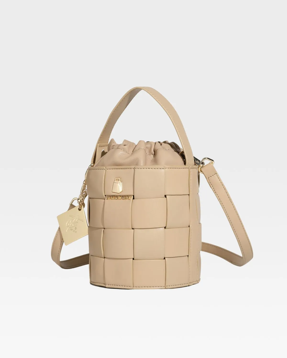 Tan Brown Mini Bucket Bag