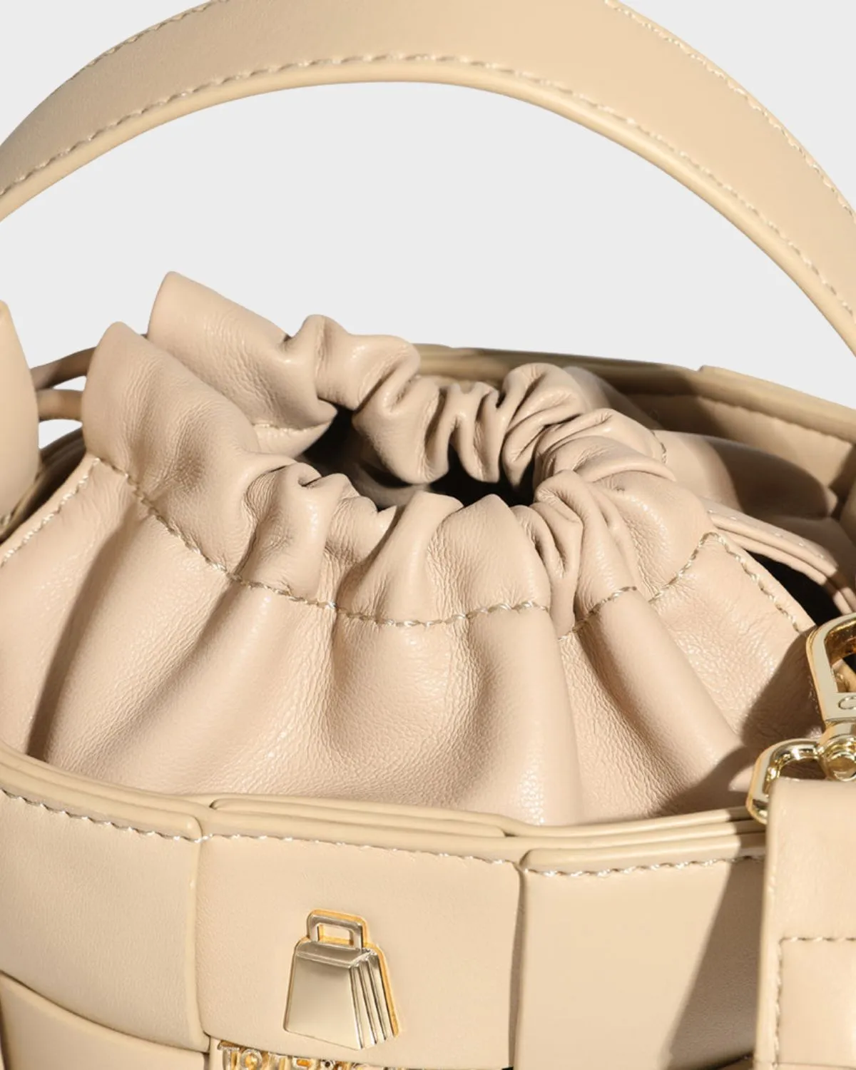 Tan Brown Mini Bucket Bag