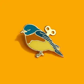 Wind-Up Bird Enamel Pin