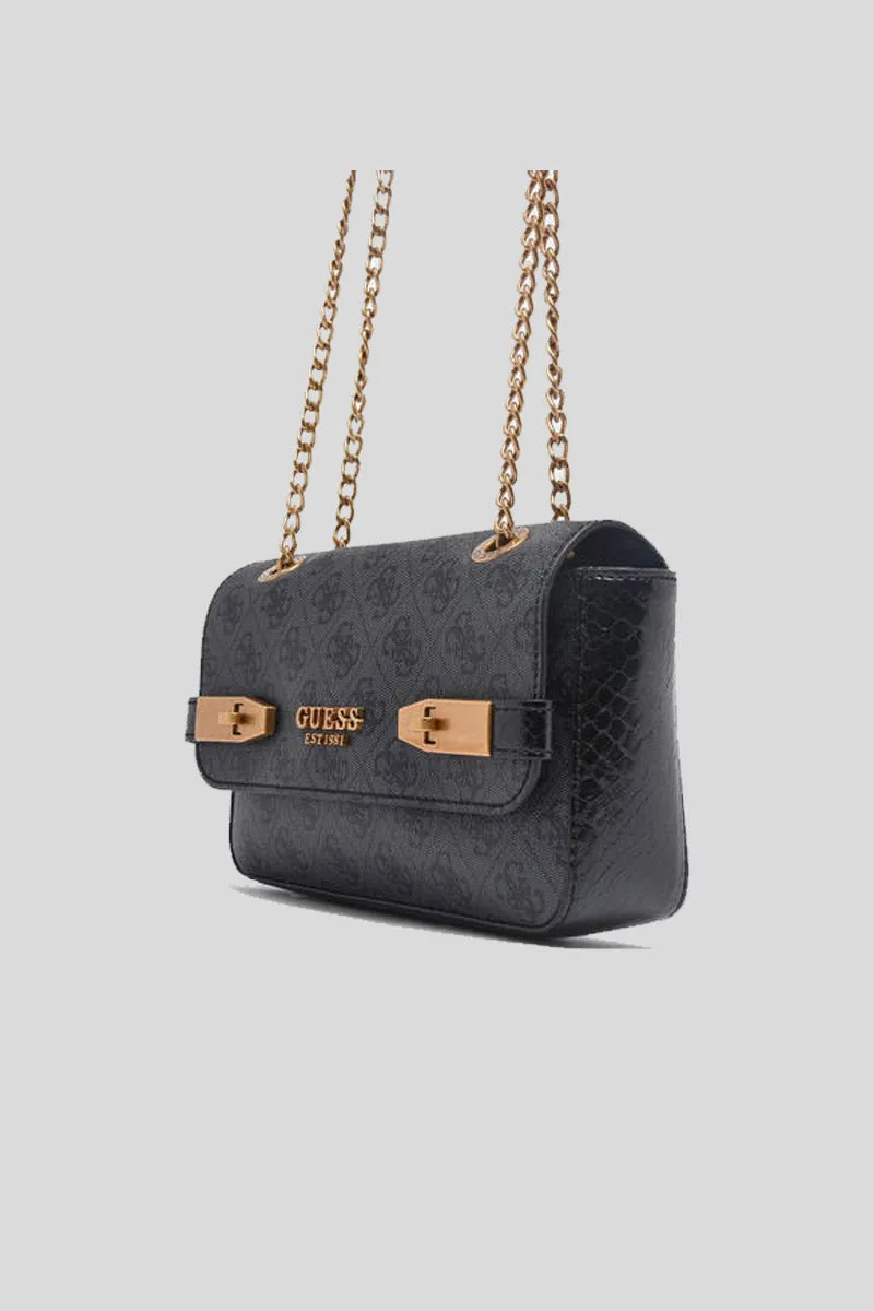 Zadie Logo Girlfriend Satchel - Coal Logo Black