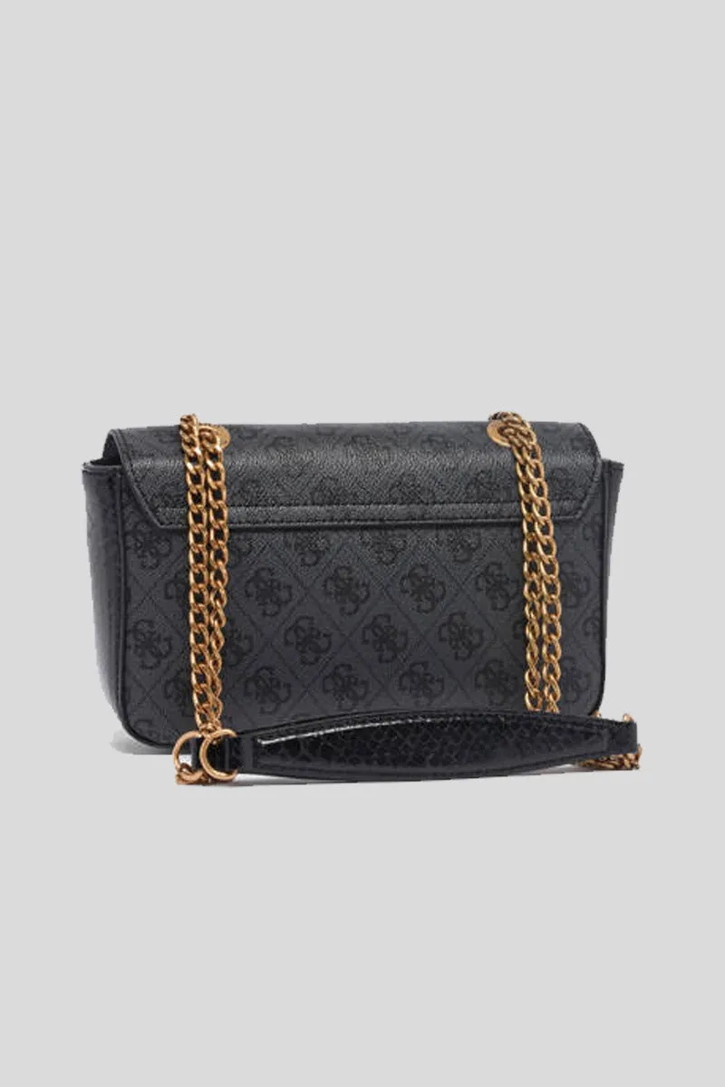 Zadie Logo Girlfriend Satchel - Coal Logo Black