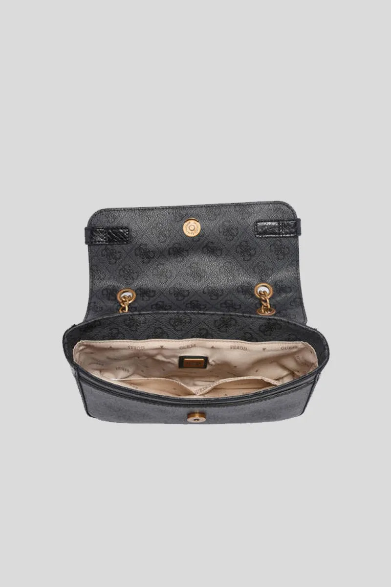 Zadie Logo Girlfriend Satchel - Coal Logo Black